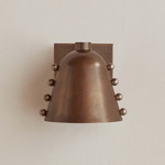 Brass Gemma Wall Sconce - Patina Brass / Pewter Embellishments