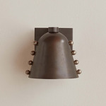 Brass Gemma Wall Sconce - Blackened Brass / Pewter Embellishments