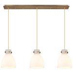 Newton Bell Linear Pendant - Brushed Brass / Frosted