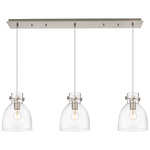 Newton Bell Linear Pendant - Brushed Satin Nickel / Clear