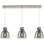 Newton Bell Linear Pendant - Brushed Satin Nickel / Smoked