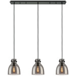 Newton Bell Linear Pendant - Matte Black / Smoked