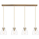 Newton Bell Linear Pendant - Brushed Brass / Clear