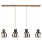 Newton Bell Linear Pendant - Brushed Brass / Smoked