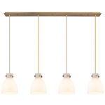 Newton Bell Linear Pendant - Brushed Brass / Frosted