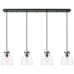 Newton Bell Linear Pendant - Matte Black / Clear