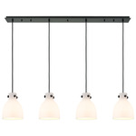 Newton Bell Linear Pendant - Matte Black / Frosted