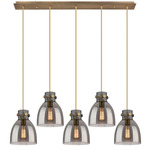 Newton Bell Linear Pendant - Brushed Brass / Smoked