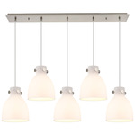 Newton Bell Linear Pendant - Brushed Satin Nickel / Frosted