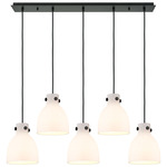 Newton Bell Linear Pendant - Matte Black / Frosted