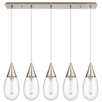 Malone Linear Multi Light Pendant - Brushed Satin Nickel / Clear