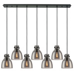 Newton Bell Linear Pendant - Matte Black / Smoked