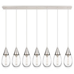 Malone Linear Multi Light Pendant - Polished Nickel / Clear