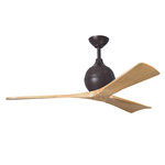 Irene Ceiling Fan - Textured Bronze / Light Maple Tone