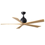 Irene Ceiling Fan - Matte Black / Light Maple Tone