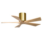 Irene Hugger Ceiling Fan - Brushed Brass / Light Maple