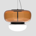 Faro Pendant - Matte Black / Dark Amber