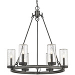 Marlow Outdoor Chandelier - Ashen Bamboard / Clear Seedy