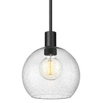 Margo Pendant - Matte Black / Clear Seedy