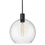 Margo Pendant - Matte Black / Clear Seedy