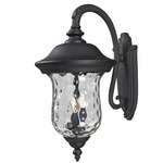 Armstrong Arm-Down Outdoor Wall Light - Black / Clear Water