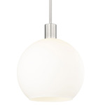 Margo Pendant - Brushed Nickel / White