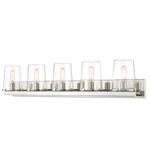 Callista Bathroom Vanity Light - Polished Nickel / Clear