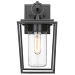 Sheridan Outdoor Wall Sconce - Black / Seedy Glass