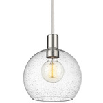 Margo Pendant - Polished Nickel / Clear Seedy