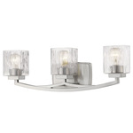 Zaid Bathroom Vanity Light - Brushed Nickel / Chisel Glass