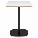 2 Inch Flat Base Cafe Table - Black Powder Coated Aluminum / White Laminate Plywood