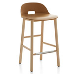 Alfi Low Back Bar/ Counter Stool - Natural Ash / Sand Polypropylene