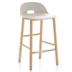 Alfi Low Back Bar/ Counter Stool - Natural Ash / White