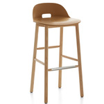 Alfi Low Back Bar/ Counter Stool - Natural Ash / Sand Polypropylene