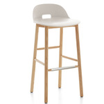 Alfi Low Back Bar/ Counter Stool - Natural Ash / White