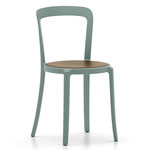 On & On Wood Stacking Chair - Light Blue PET / Walnut