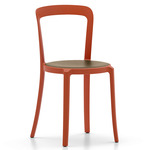 On & On Wood Stacking Chair - Orange / Walnut