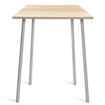 Run High Table - Clear Anodized Aluminum / Accoya Wood