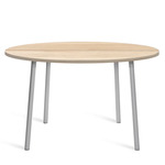 Run Cafe Table - Clear Anodized Aluminum / Accoya Wood