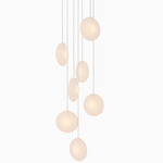 Ova Multi-Light Pendant - White Canopy / Frosted