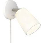 Carlton Plug-In Adjustable Wall Sconce - White / White