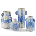 Paros Vase Set of 4 - Blue / White