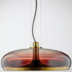 Aurelia S45 Pendant - Vintage Brass / Shaded Burgundy