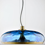 Aurelia S45 Pendant - Vintage Brass / Blue Water