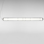 Stacking Horizontal Pendant - Matte White / Anodized Aluminum / Transparent