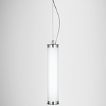 Stacking Naked Vertical Pendant - Matte White / Anodized Aluminum / White