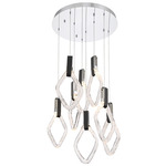 Catania Round Multi Light Chandelier - Chrome / Clear