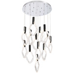 Catania Round Multi Light Chandelier - Chrome / Clear