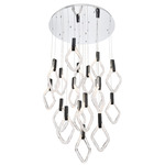 Catania Round Multi Light Chandelier - Chrome / Clear