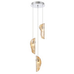 Sorrento Round Multi Light Pendant - Chrome / Amber